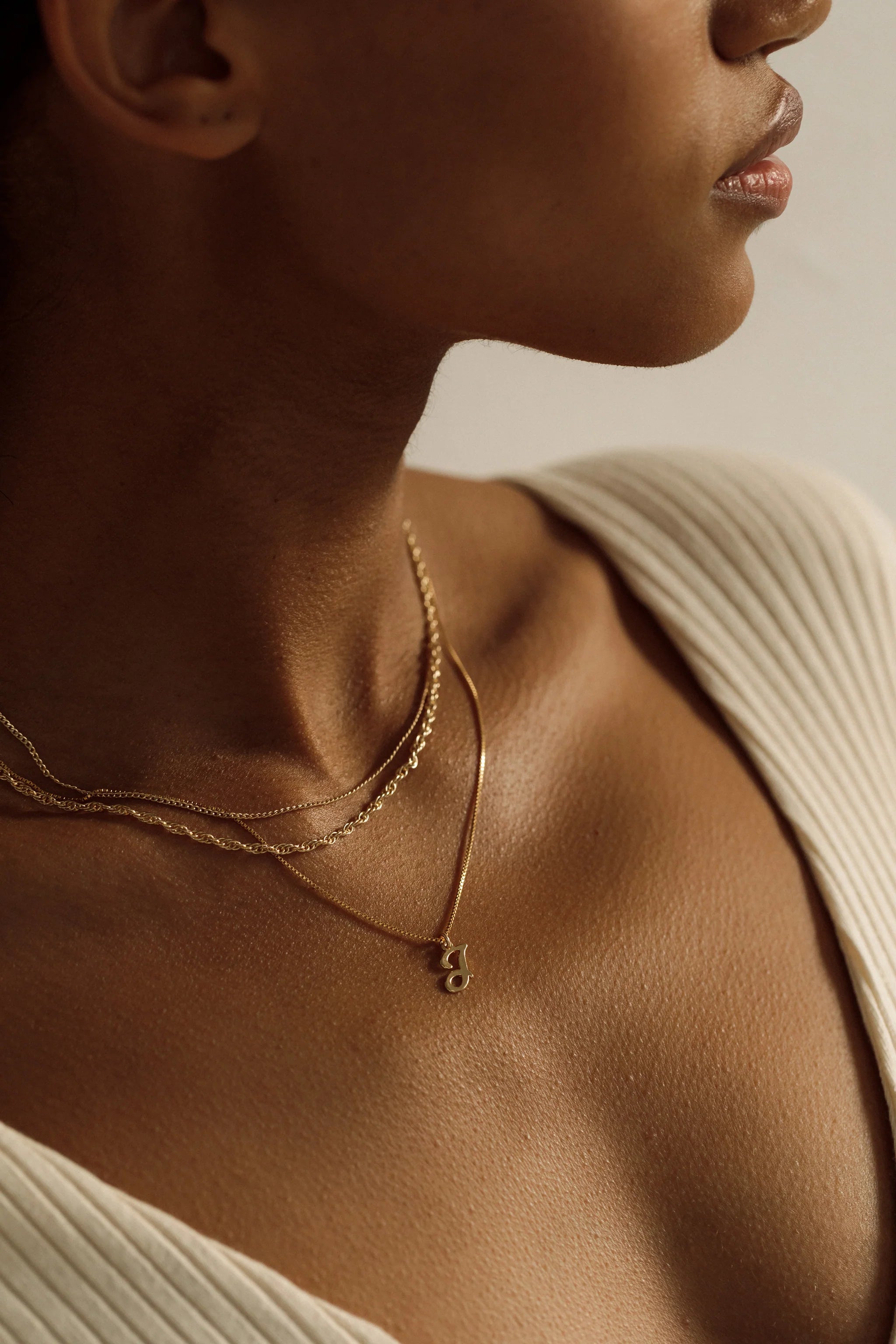 Lisbeth Initial Box Chain Necklace