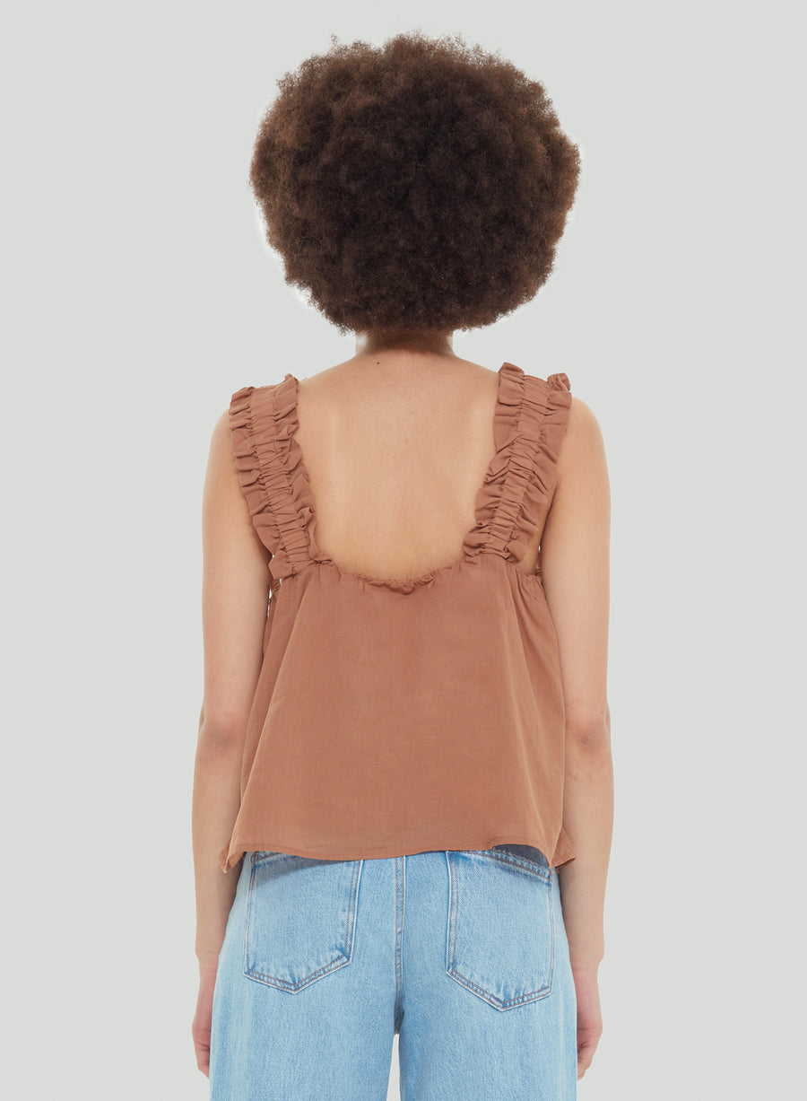 DEX RUFFLE STRAP BUTTON CAMI