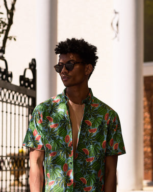 POPLIN & CO PRINTED SHORT SLEEVE SHIRT