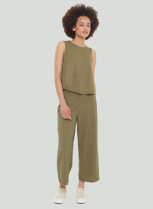 DEX ELASTIC WAIST WIDE LEG PANTS