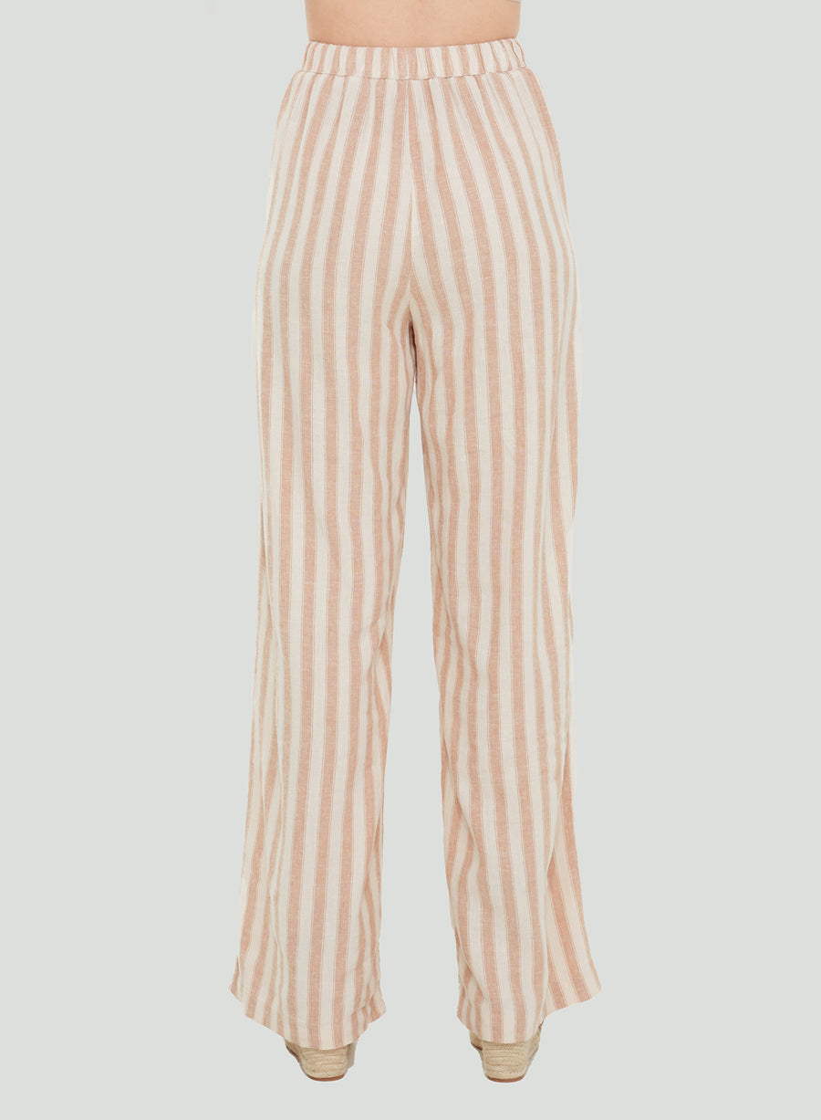 ELASTIC WAIST WIDE LEG PANTS