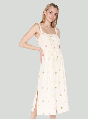 DEX BUTTON FRONT CAMI MIDI DRESS