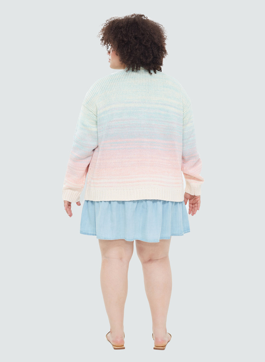 DEX PLUS OMBRE CARDIGAN SWEATER