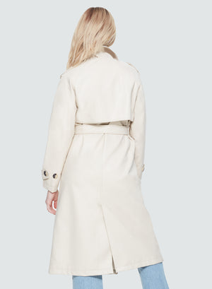DEX PU DOUBLE BREASTED TRENCH COAT