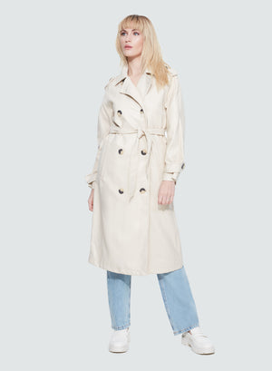 DEX PU DOUBLE BREASTED TRENCH COAT